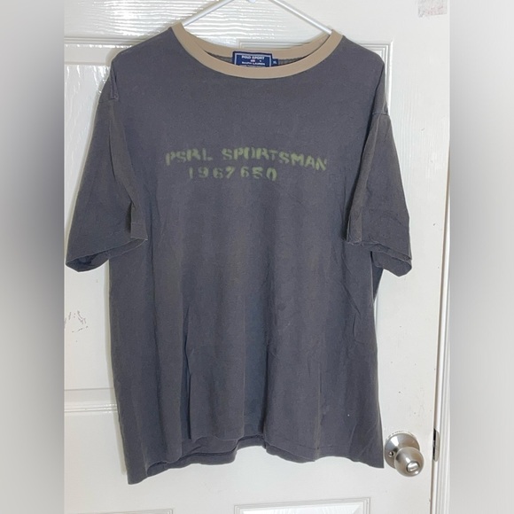 Vintage 90s Polo Sport Shirt Mens XL Ralph Lauren Made In USA Cotton Gray‌‌ - Picture 8 of 10